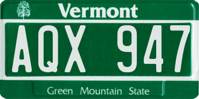 VT license plate AQX947