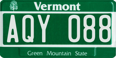 VT license plate AQY088