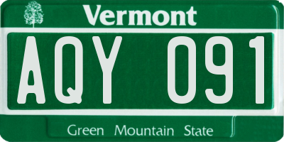 VT license plate AQY091