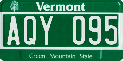 VT license plate AQY095