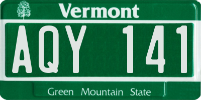 VT license plate AQY141