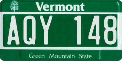 VT license plate AQY148