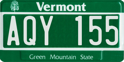 VT license plate AQY155
