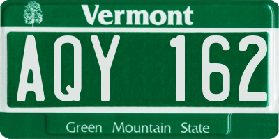 VT license plate AQY162