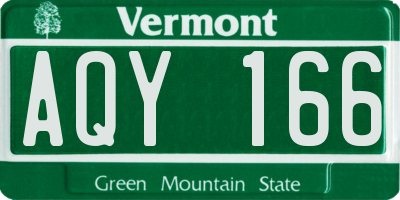 VT license plate AQY166