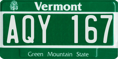 VT license plate AQY167
