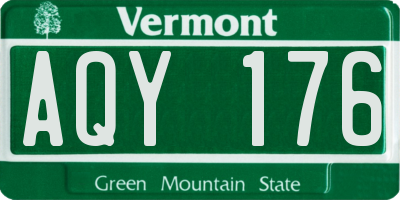 VT license plate AQY176