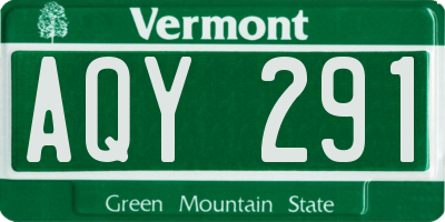 VT license plate AQY291