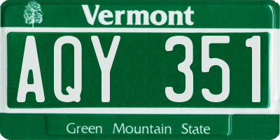 VT license plate AQY351