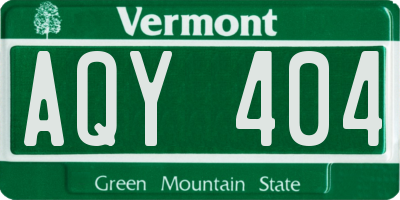 VT license plate AQY404