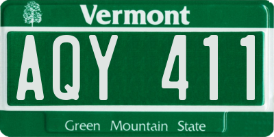 VT license plate AQY411