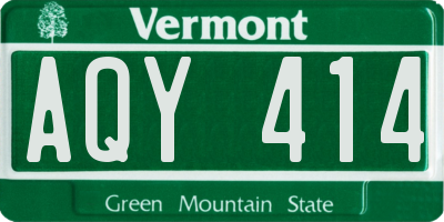 VT license plate AQY414