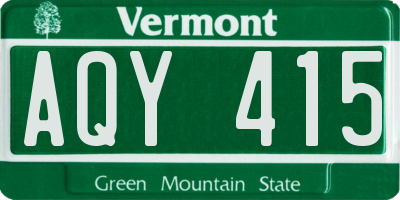 VT license plate AQY415