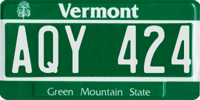 VT license plate AQY424