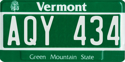 VT license plate AQY434