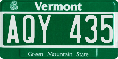 VT license plate AQY435
