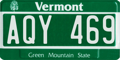 VT license plate AQY469