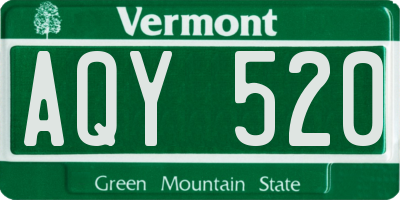 VT license plate AQY520