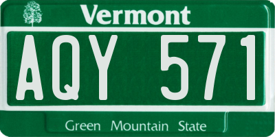 VT license plate AQY571