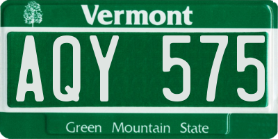 VT license plate AQY575