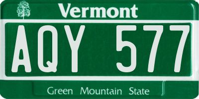 VT license plate AQY577