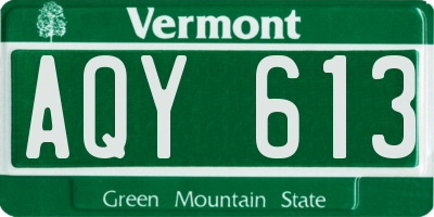 VT license plate AQY613