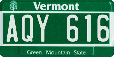 VT license plate AQY616