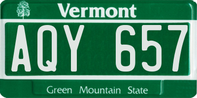 VT license plate AQY657