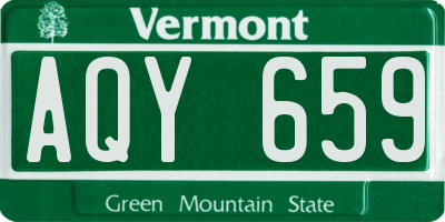 VT license plate AQY659