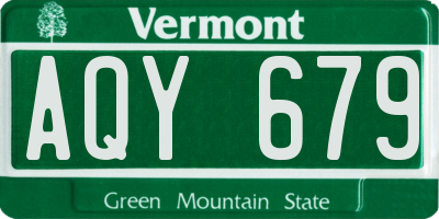 VT license plate AQY679