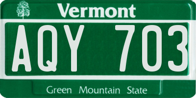 VT license plate AQY703