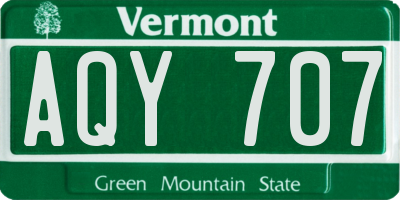 VT license plate AQY707