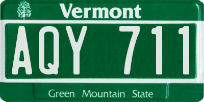 VT license plate AQY711
