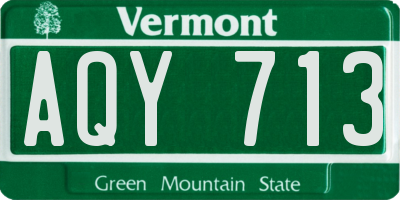 VT license plate AQY713