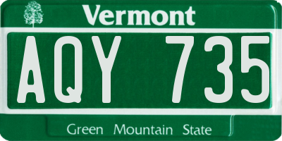 VT license plate AQY735