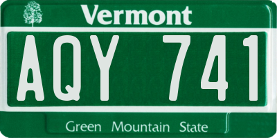 VT license plate AQY741