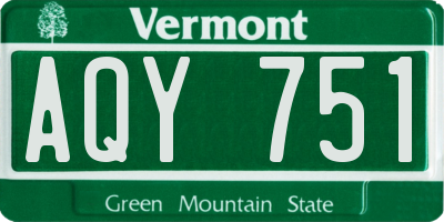 VT license plate AQY751