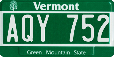 VT license plate AQY752
