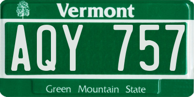 VT license plate AQY757