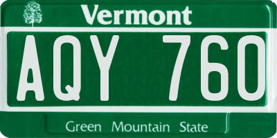 VT license plate AQY760