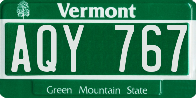 VT license plate AQY767