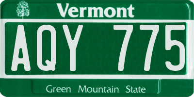 VT license plate AQY775