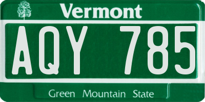 VT license plate AQY785