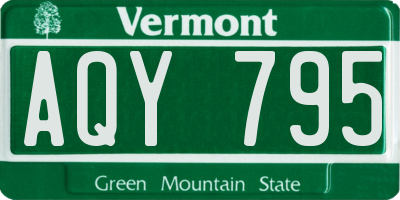 VT license plate AQY795
