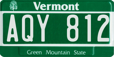 VT license plate AQY812
