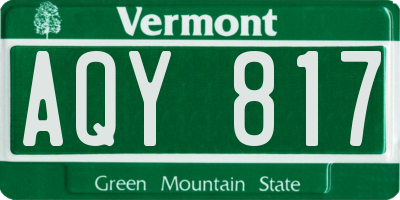 VT license plate AQY817