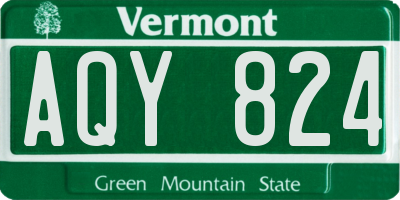 VT license plate AQY824