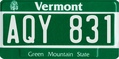 VT license plate AQY831