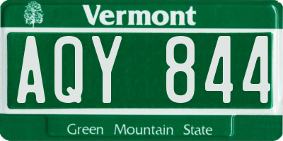 VT license plate AQY844