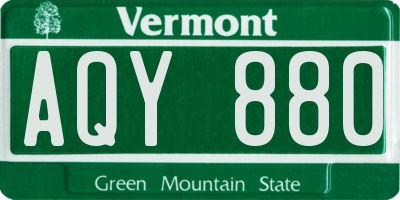 VT license plate AQY880